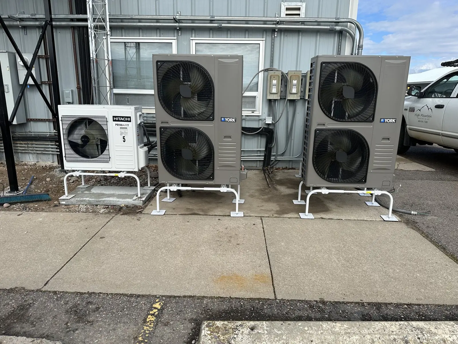 Multiple commercial York outdoor units